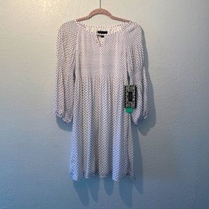 Petite size medium black an white poke-dot dress with sleeves